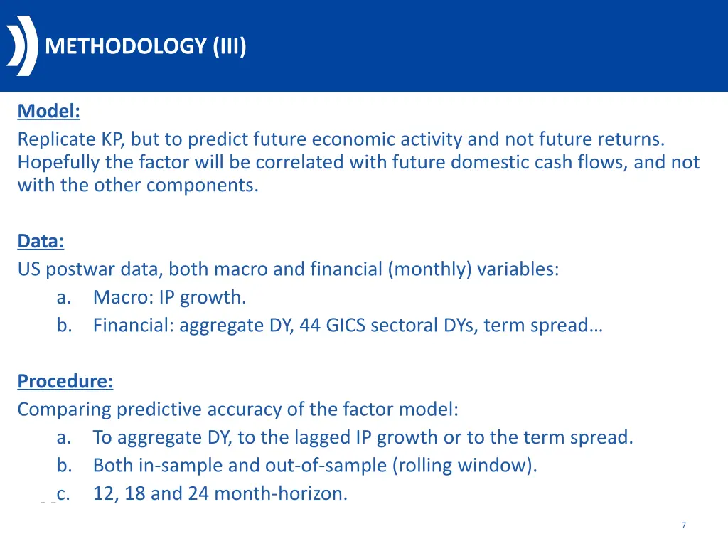 methodology iii
