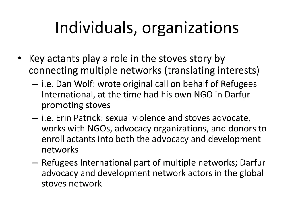 individuals organizations