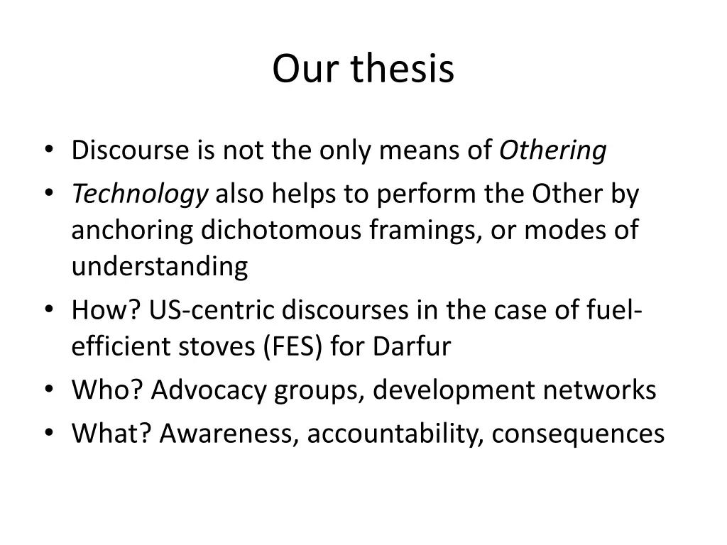 our thesis