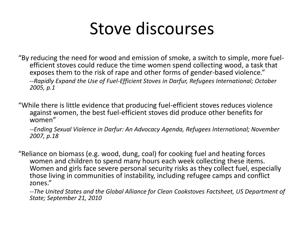 stove discourses