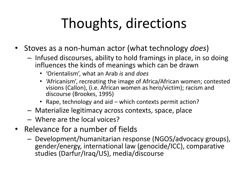 thoughts directions