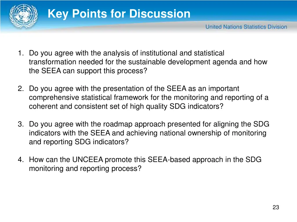 key points for discussion