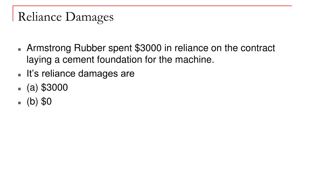 reliance damages 2