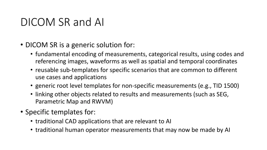 dicom sr and ai