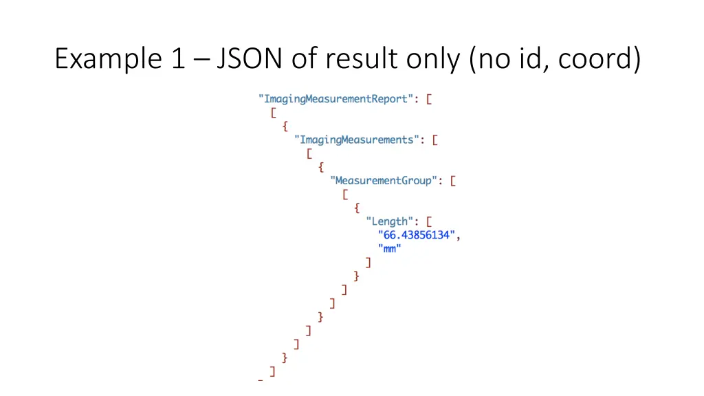 example 1 json of result only no id coord