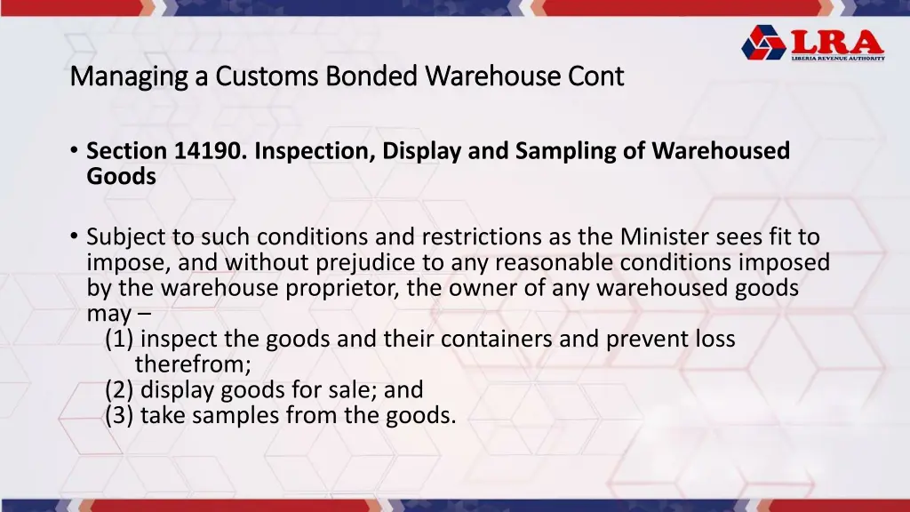 managing a customs bonded warehouse managing 2