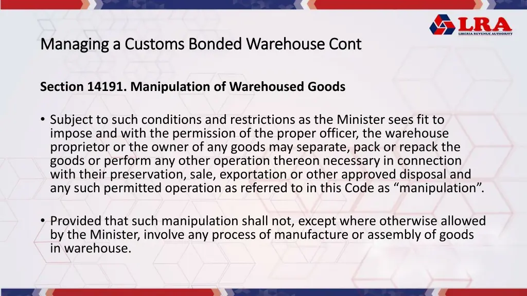 managing a customs bonded warehouse managing 3