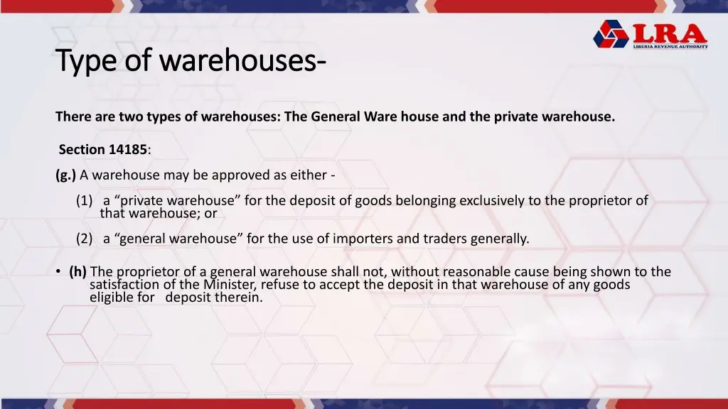 type of warehouses type of warehouses