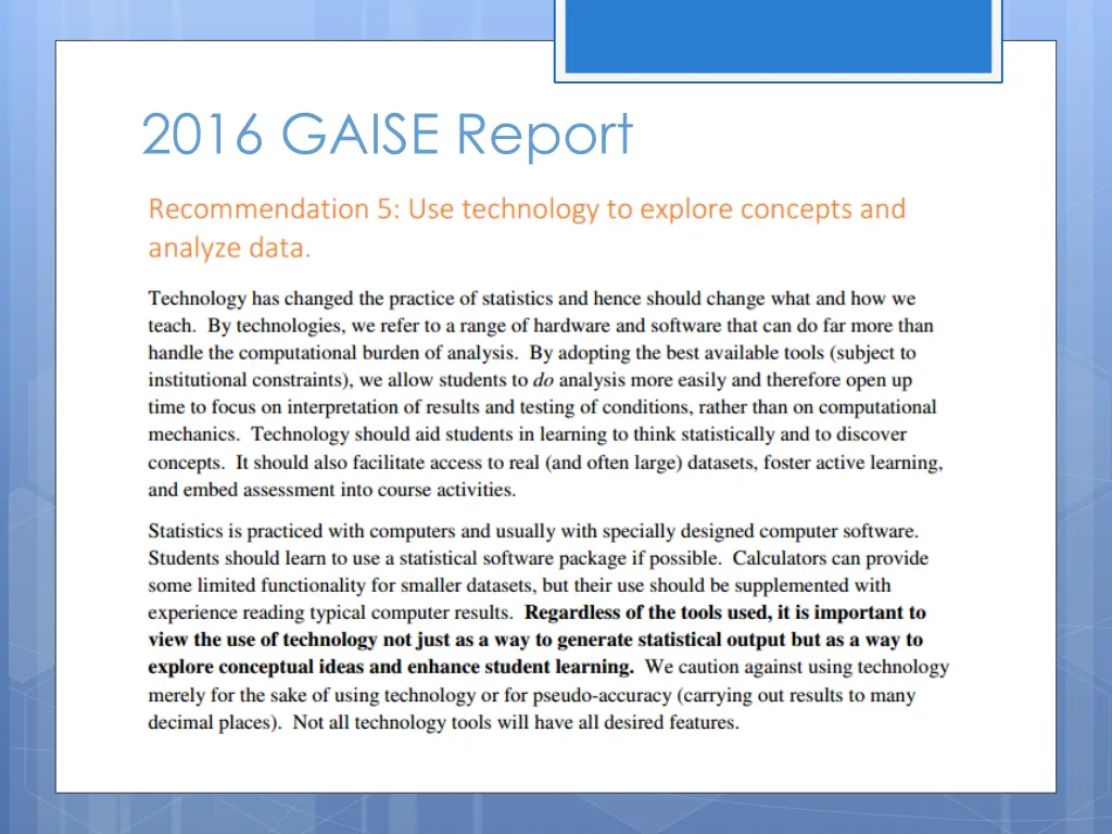 2016 gaise report