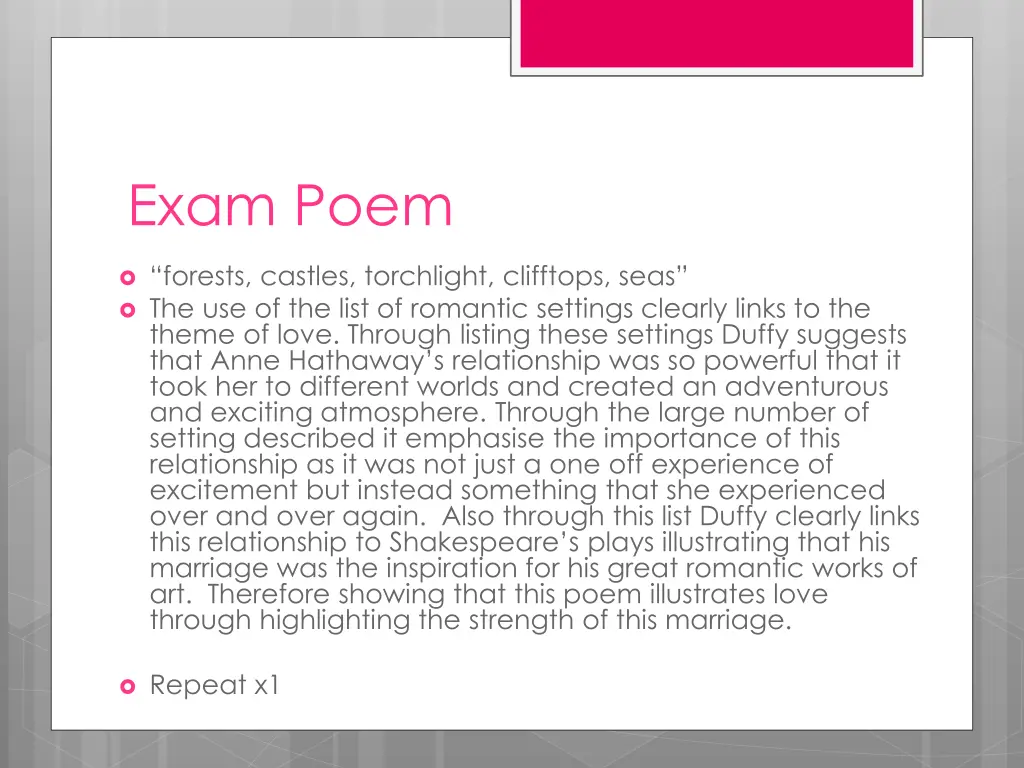 exam poem