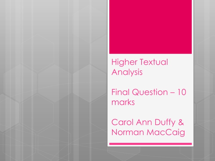 higher textual analysis