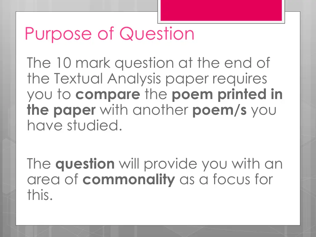 purpose of question