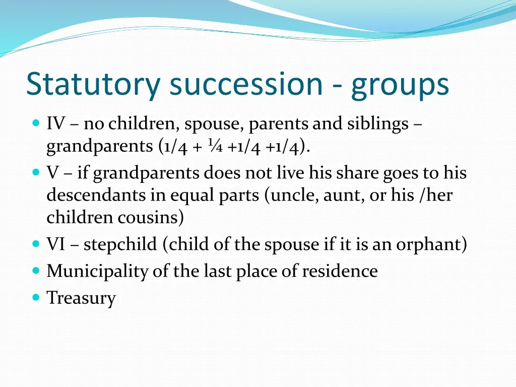 statutory succession groups 1