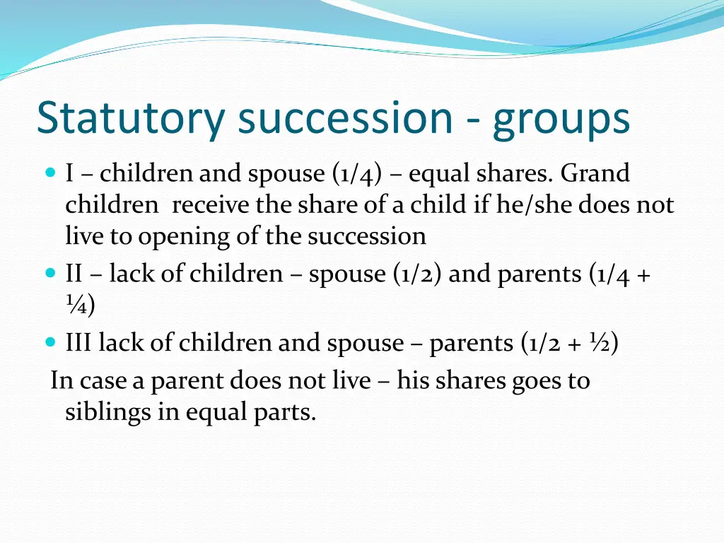 statutory succession groups