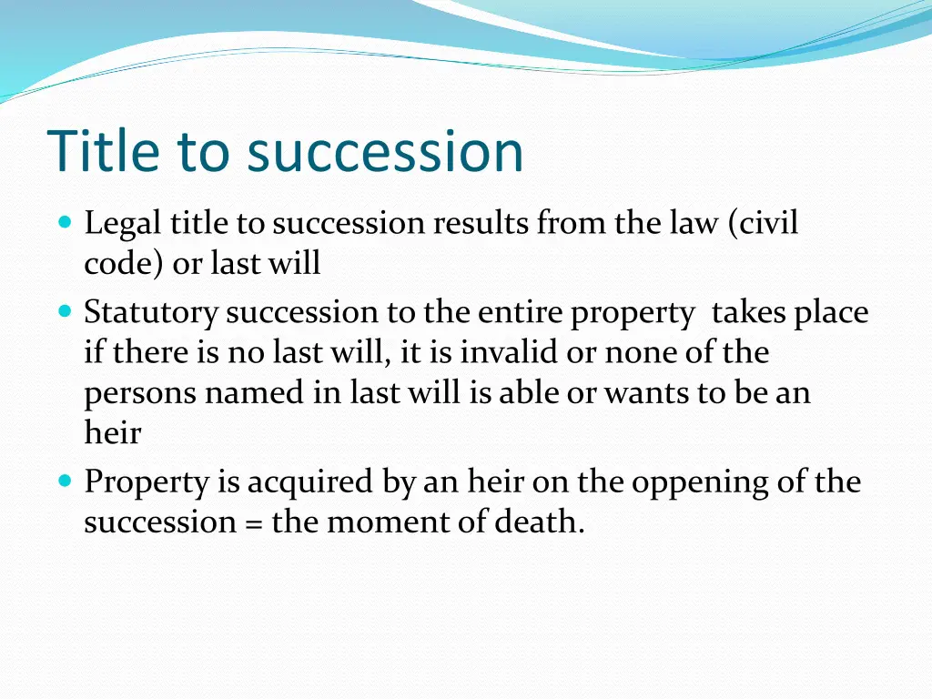 title to succession