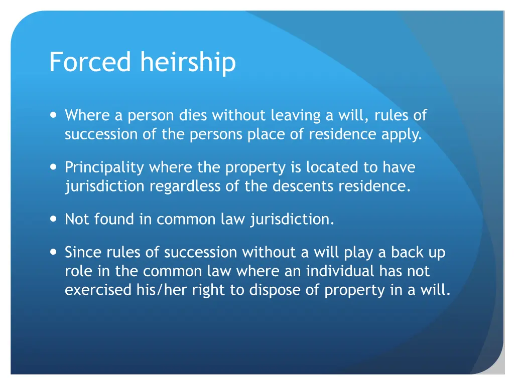 forced heirship