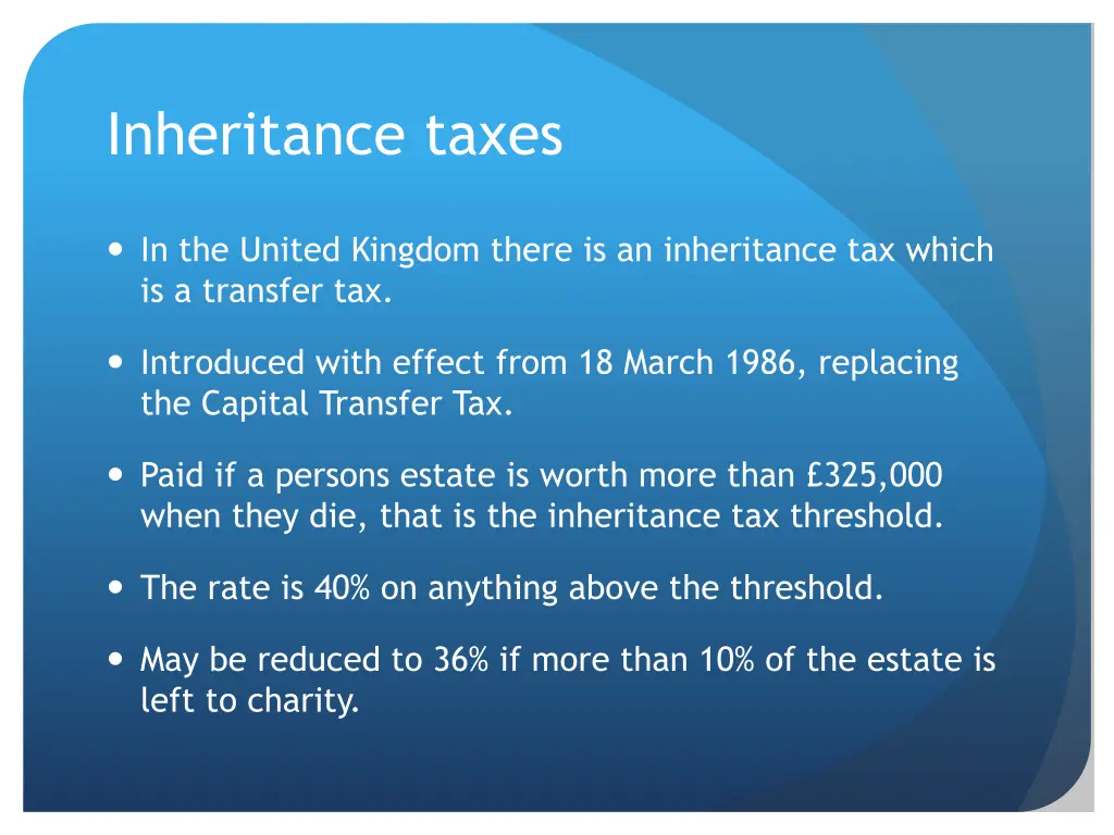 inheritance taxes