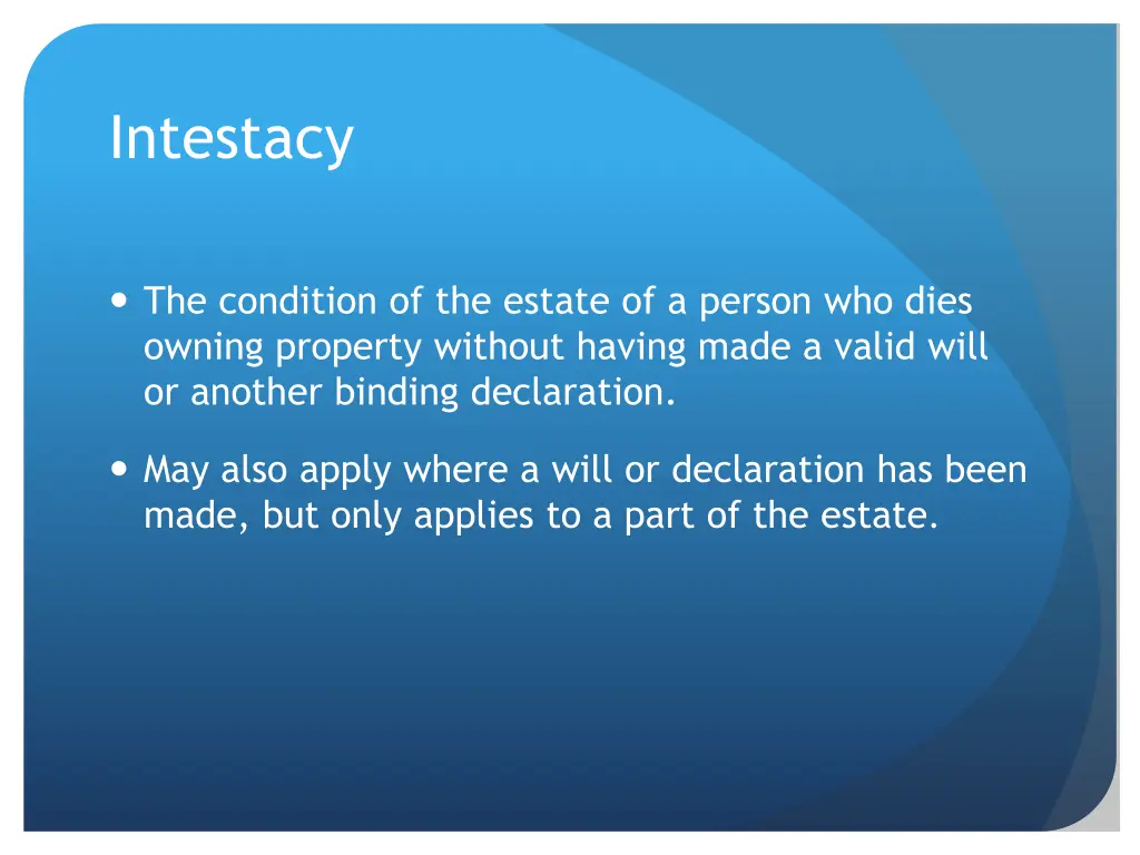 intestacy