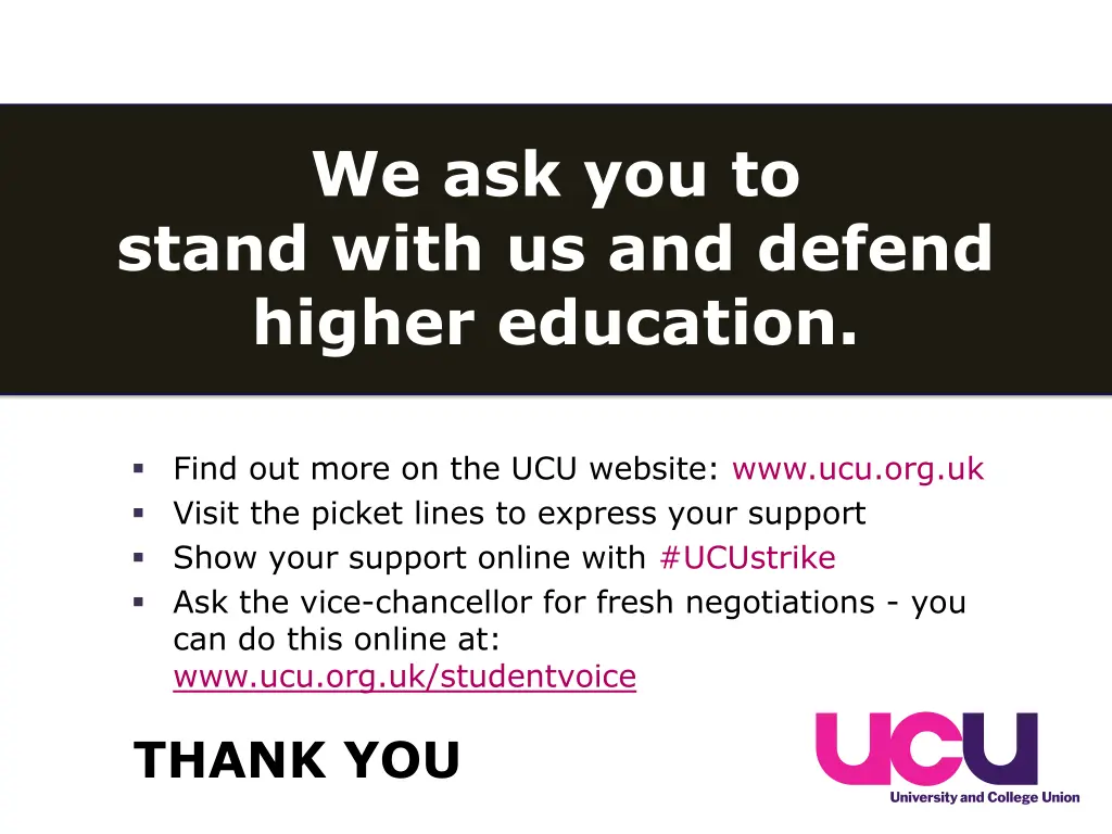 we ask you to stand with us and defend higher 1