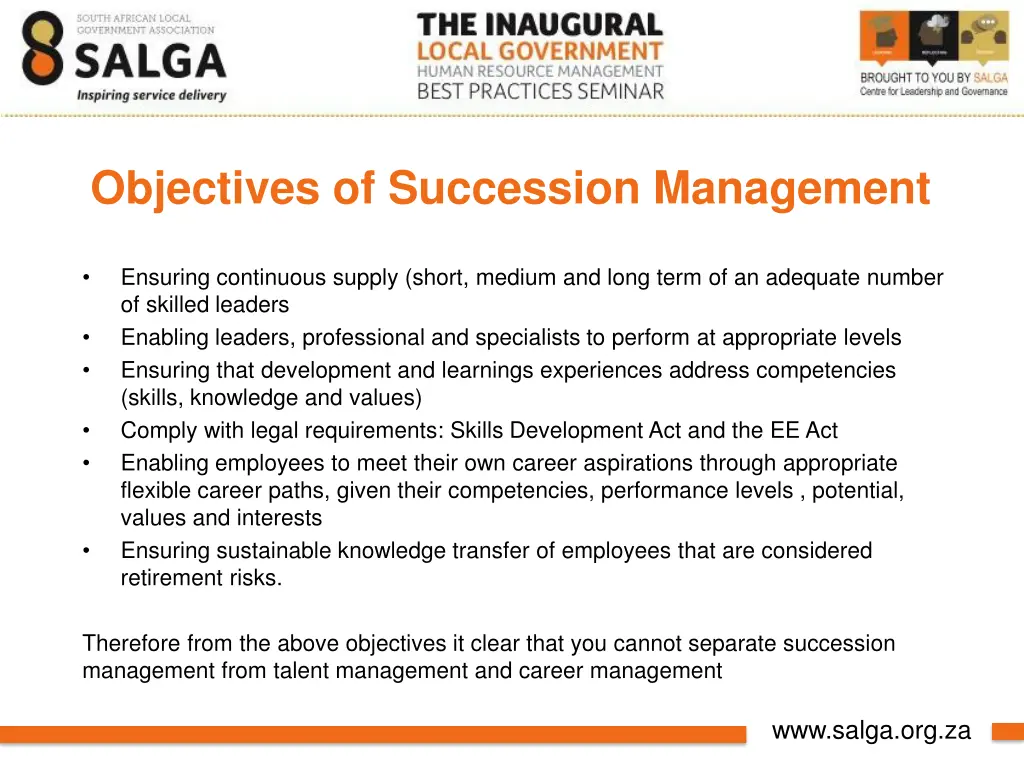 objectives of succession management