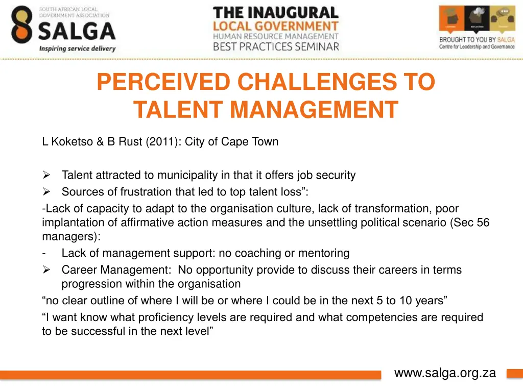 perceived challenges to talent management