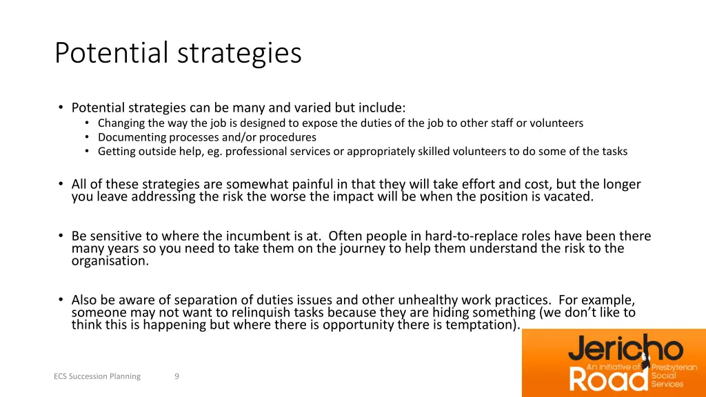potential strategies