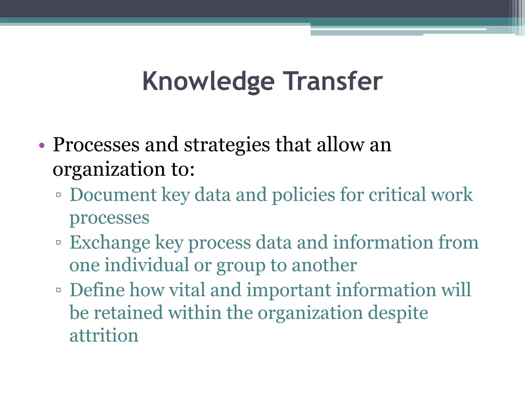 knowledge transfer