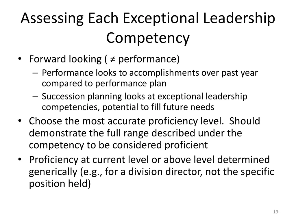 assessing each exceptional leadership competency 1