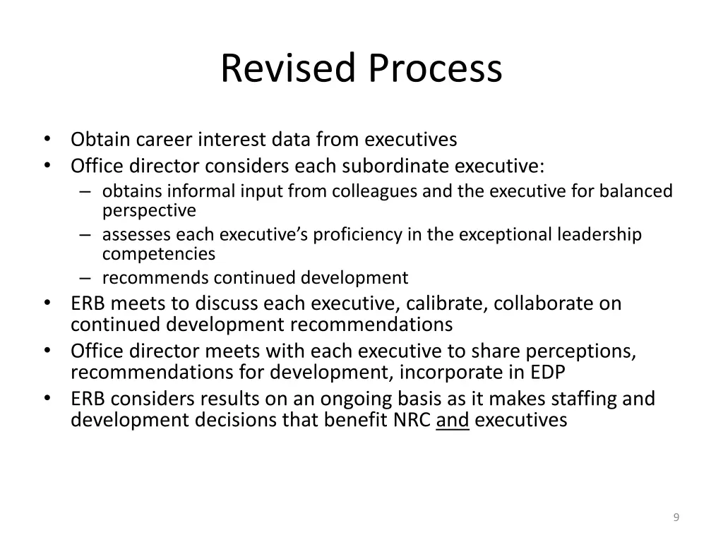 revised process