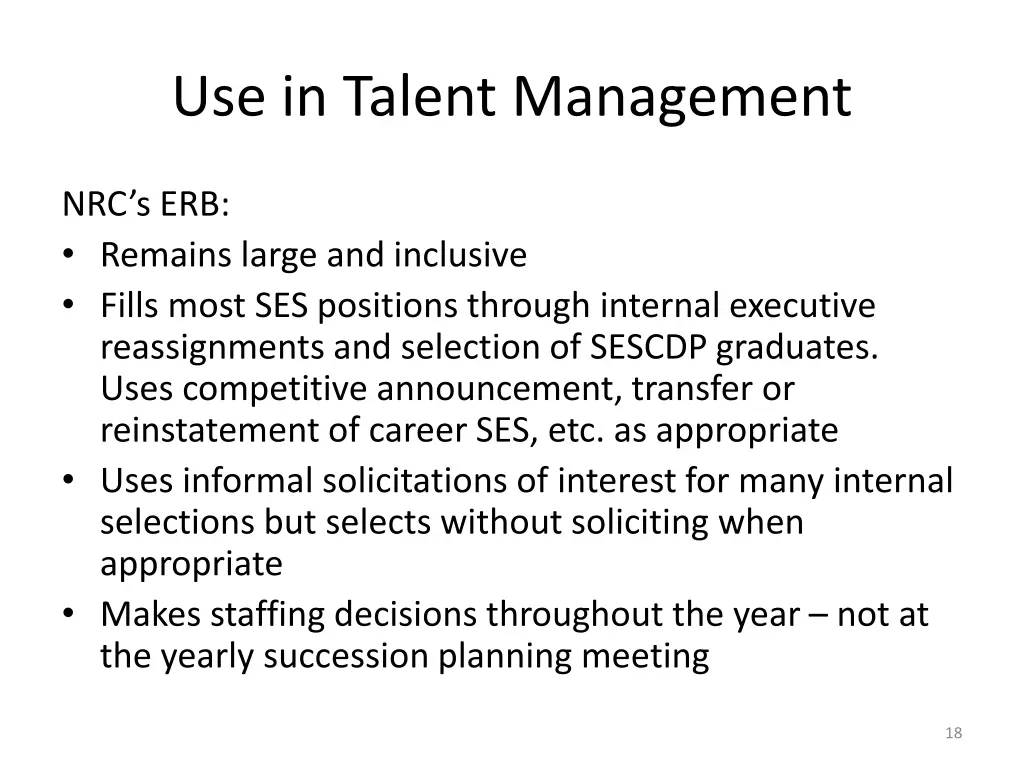 use in talent management