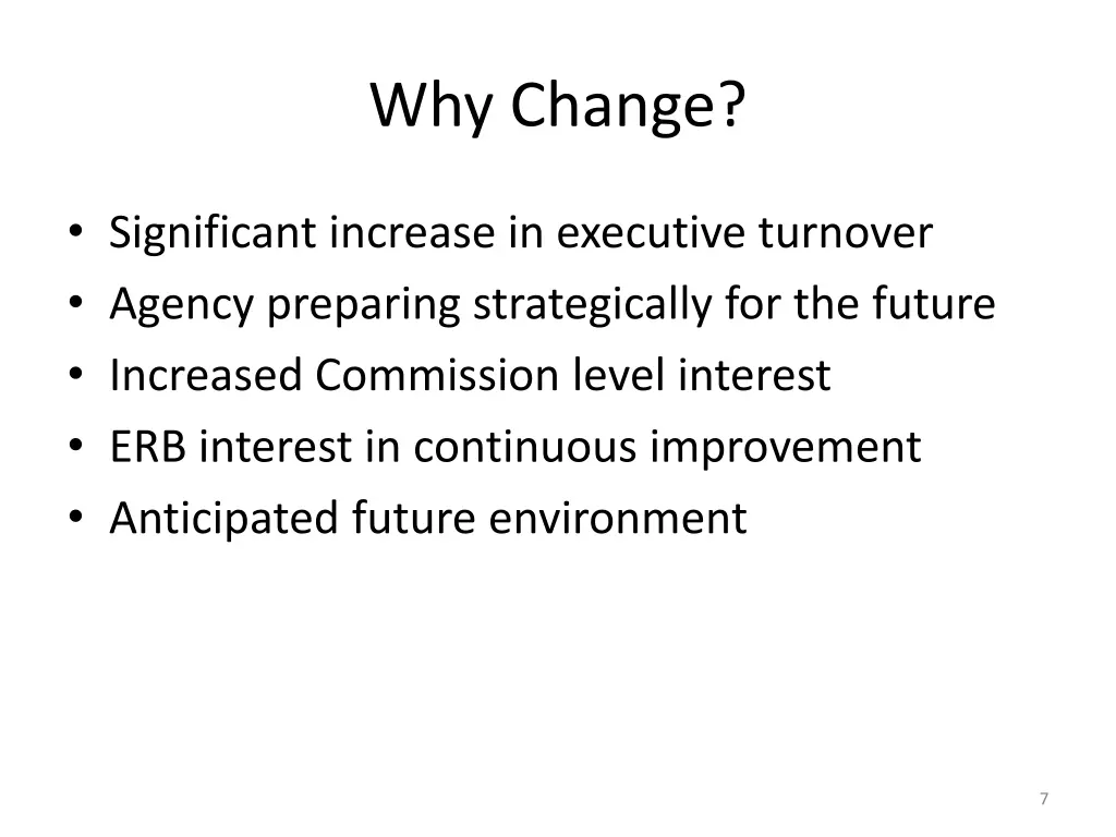 why change
