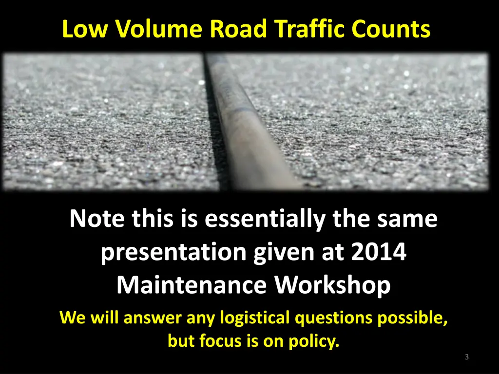low volume road traffic counts 1