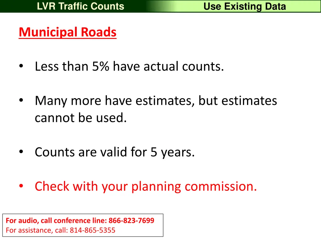 lvr traffic counts 10
