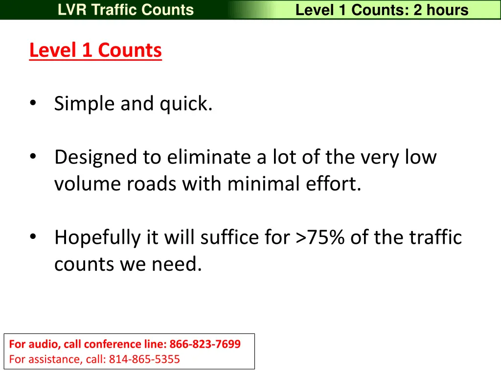 lvr traffic counts 18