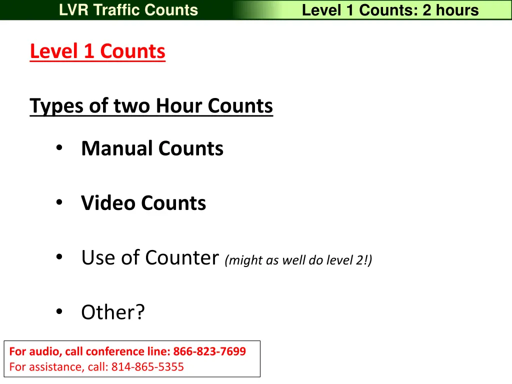 lvr traffic counts 19