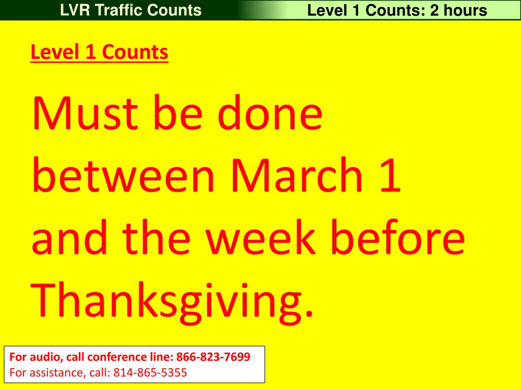 lvr traffic counts 20