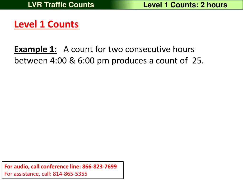 lvr traffic counts 25