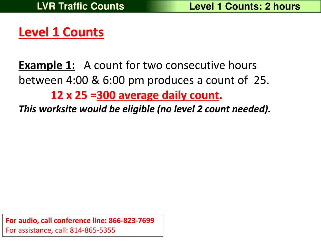 lvr traffic counts 26