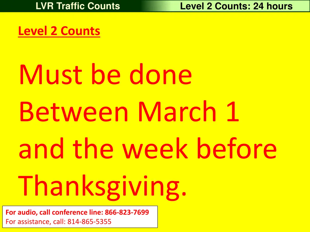 lvr traffic counts 33