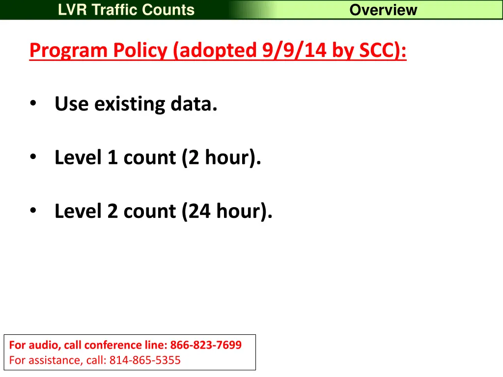 lvr traffic counts 8