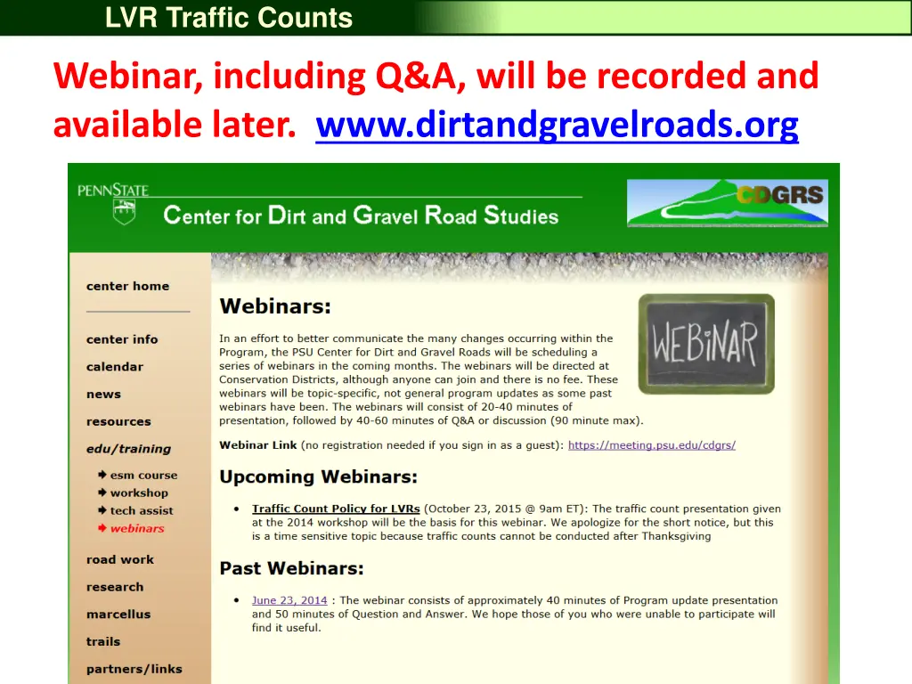 lvr traffic counts