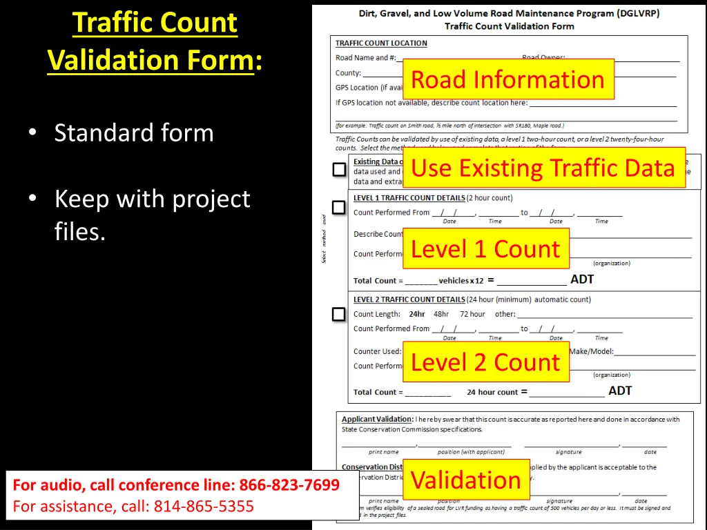 traffic count validation form 1