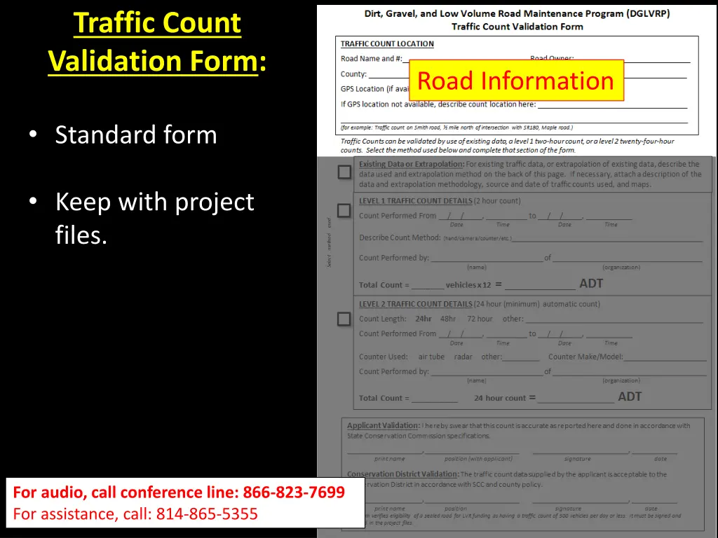 traffic count validation form 2