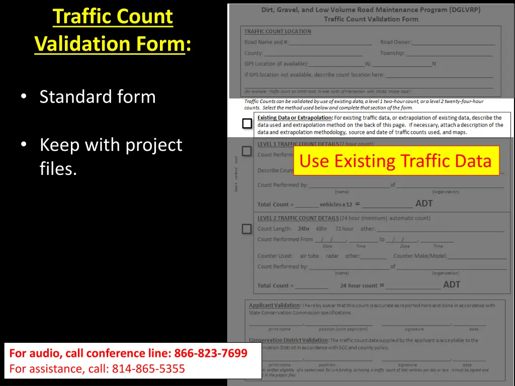 traffic count validation form 4