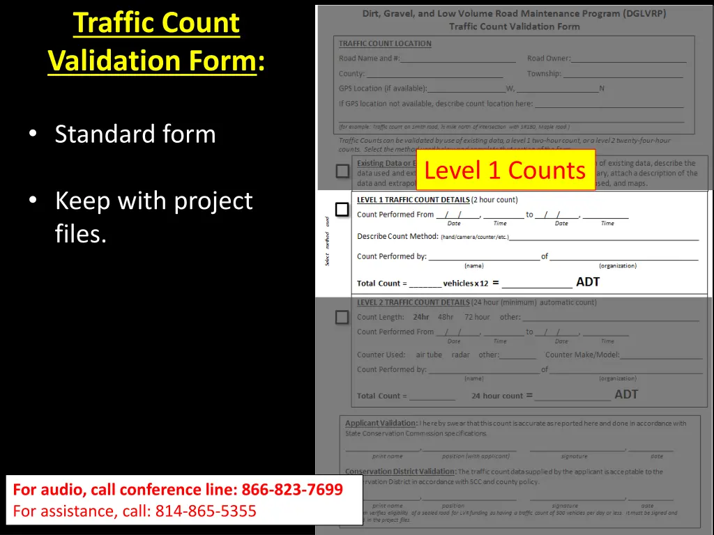 traffic count validation form 6