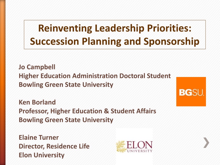 reinventing leadership priorities succession