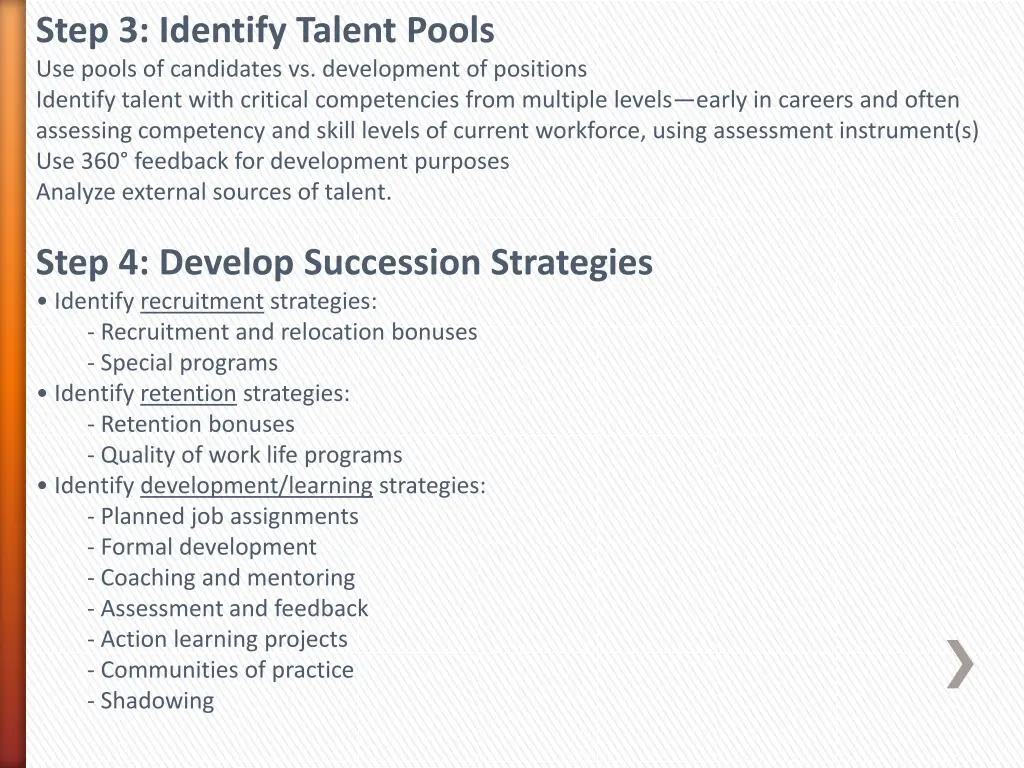 step 3 identify talent pools use pools