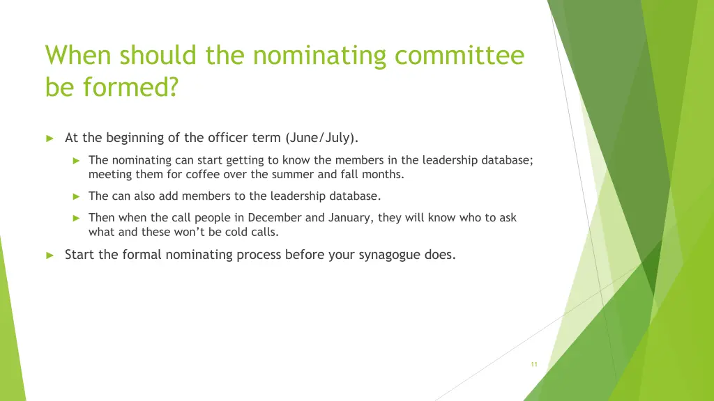 when should the nominating committee be formed