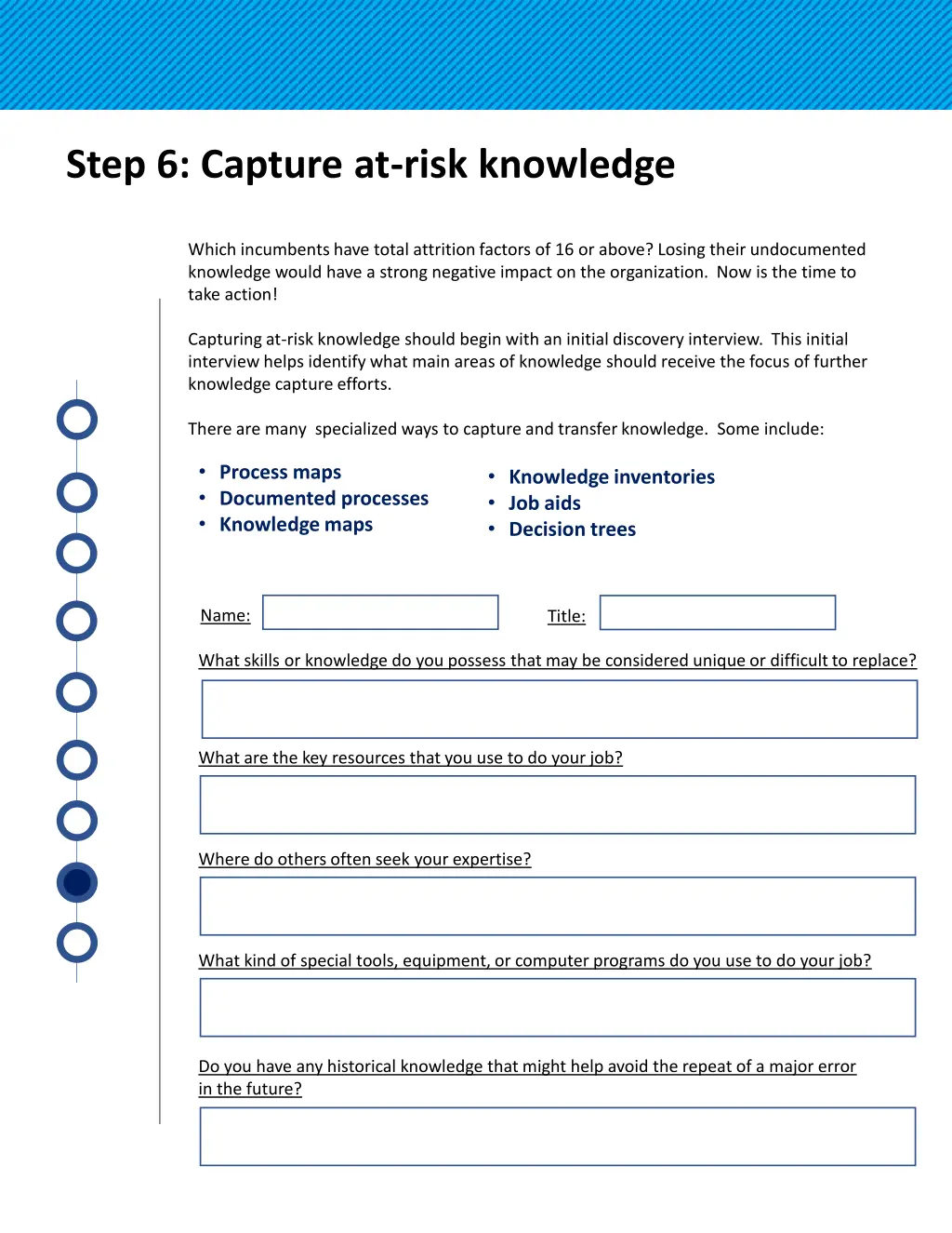 step 6 capture at risk knowledge