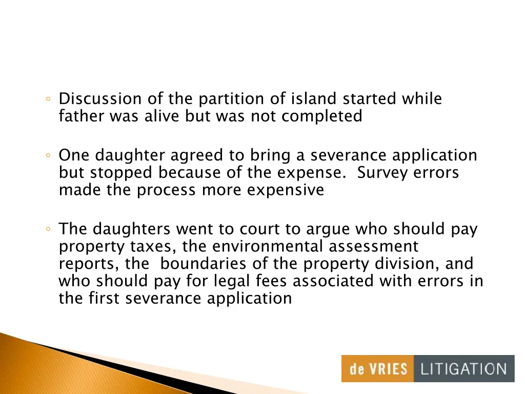 discussion of the partition of island started